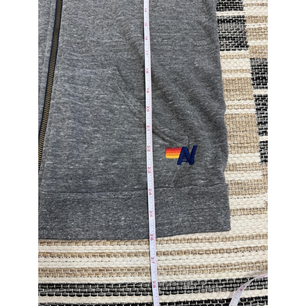 Aviator Nation Hoodie Sweatshirt Women's Medium Gray Lightning Bolt Full Zip - Picture 13 of 16